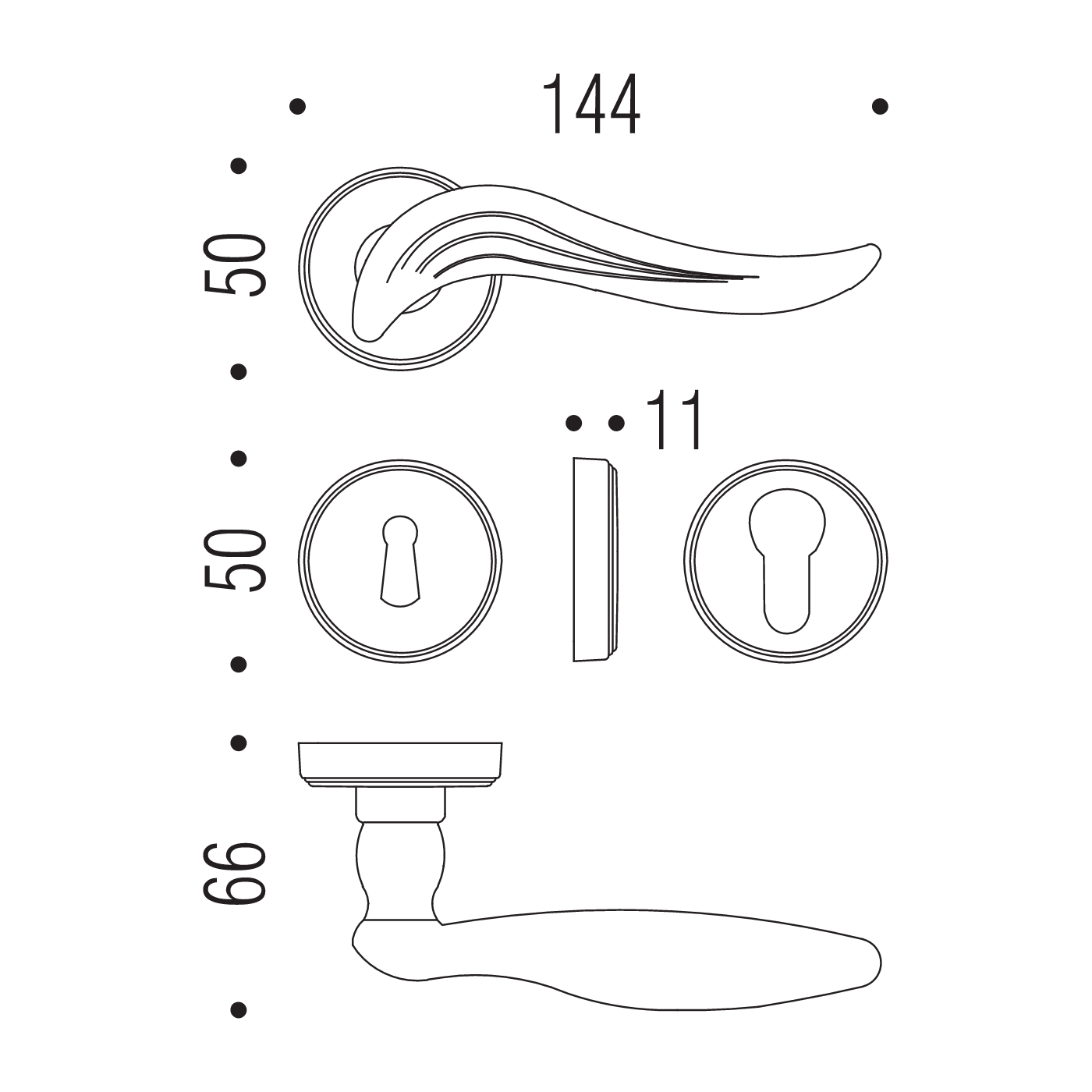 Дверная ручка COLOMBO PIUMA AR11RSB