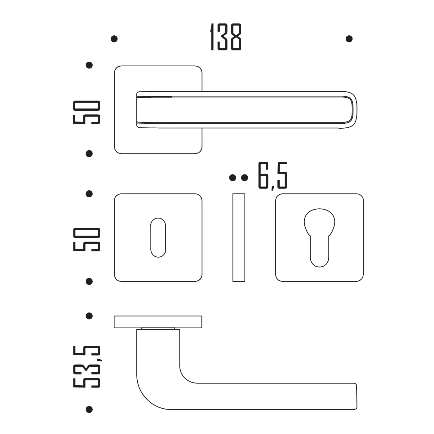 Дверная ручка COLOMBO TECNO MO11RSB